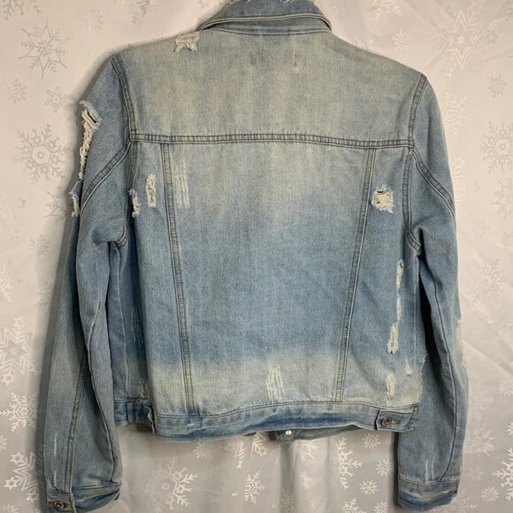CI Sono Womens Distressed Denim Jean Jacket Size Medium - Picture 8 of 14